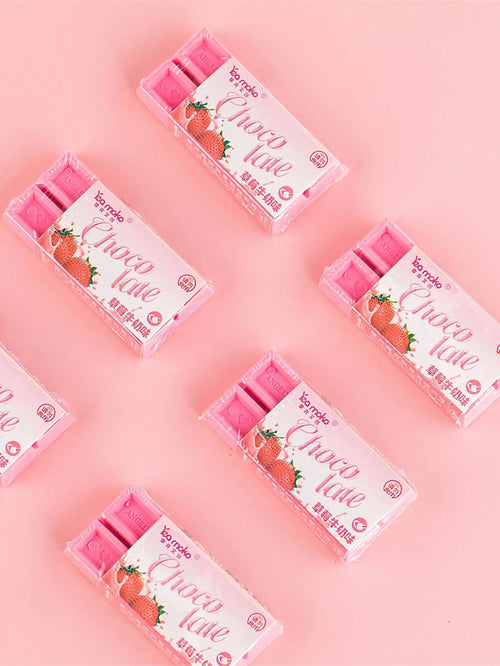 Strawberry Chocolate Erasers 🍫🍓