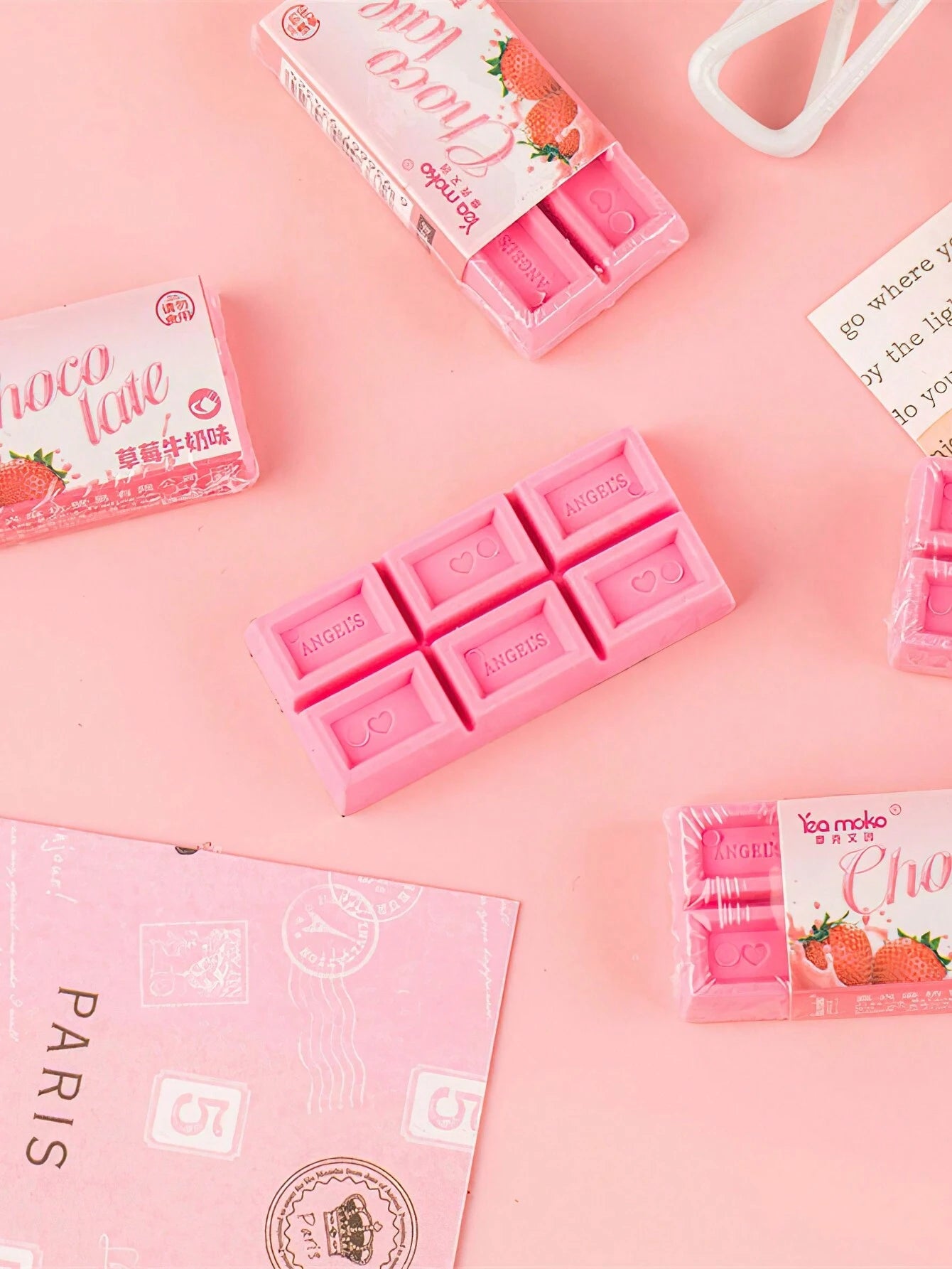 Strawberry Chocolate Erasers 🍫🍓