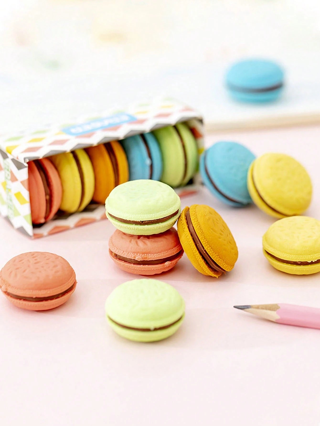 Macaron erasers 🍬
