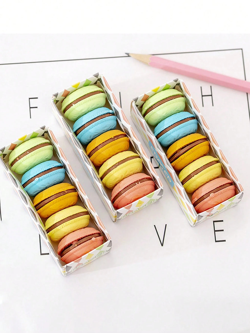 Macaron erasers 🍬